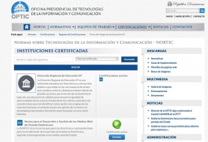 OPTIC certifica portal Web Institucional Regional Educaci&oacute;n 07