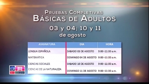 Segunda Convocatoria Pruebas Nacionales iniciar&aacute; el 3 de agosto