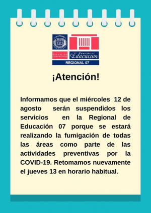 &iexcl;Atenci&oacute;n Comunidad Educativa!