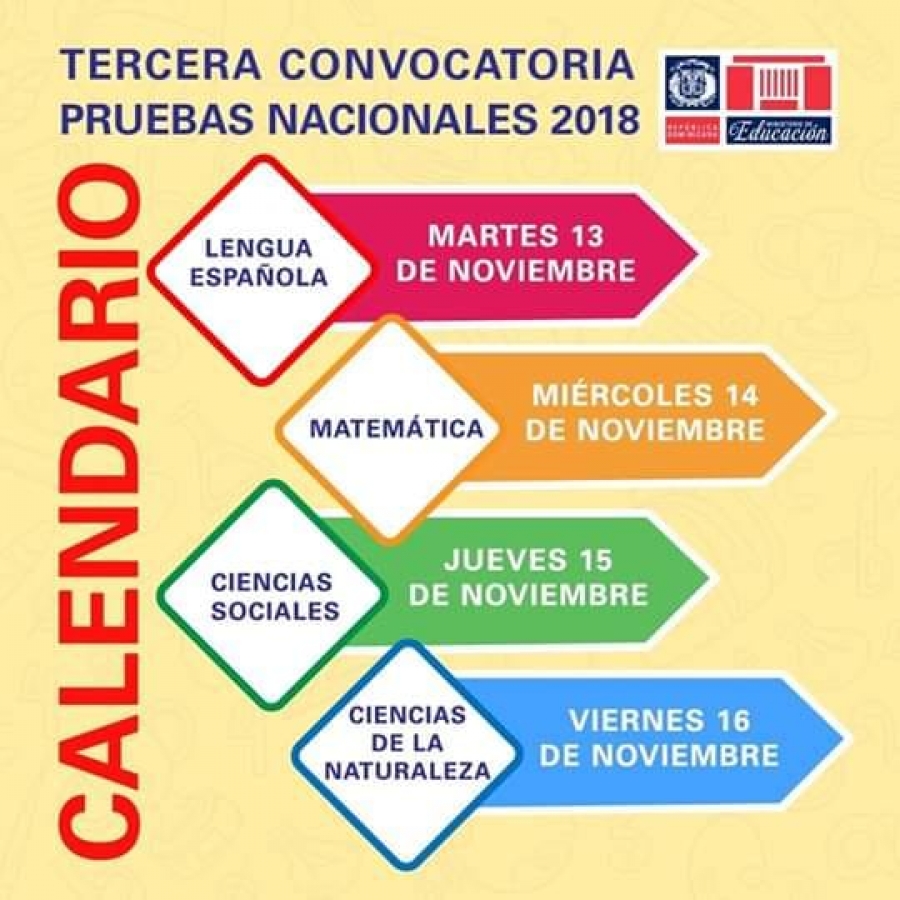 Regional de Educación 07 Calendario para la aplicación de las Pruebas